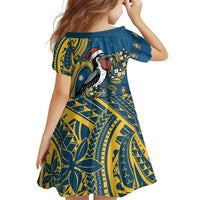Nauru Christmas Family Matching Tank Maxi Dress and Hawaiian Shirt Frigatebird Bird Santa Tribal Waves DT05 - Polynesian Pride