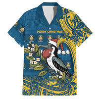Nauru Christmas Hawaiian Shirt Frigatebird Bird Santa Tribal Waves - Polynesian Pride