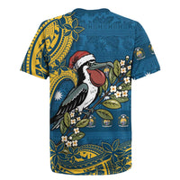 Nauru Christmas Rugby Jersey Frigatebird Bird Santa Tribal Waves - Polynesian Pride
