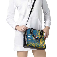 Nauru Christmas Shoulder Handbag Frigatebird Bird Santa Tribal Waves - Polynesian Pride