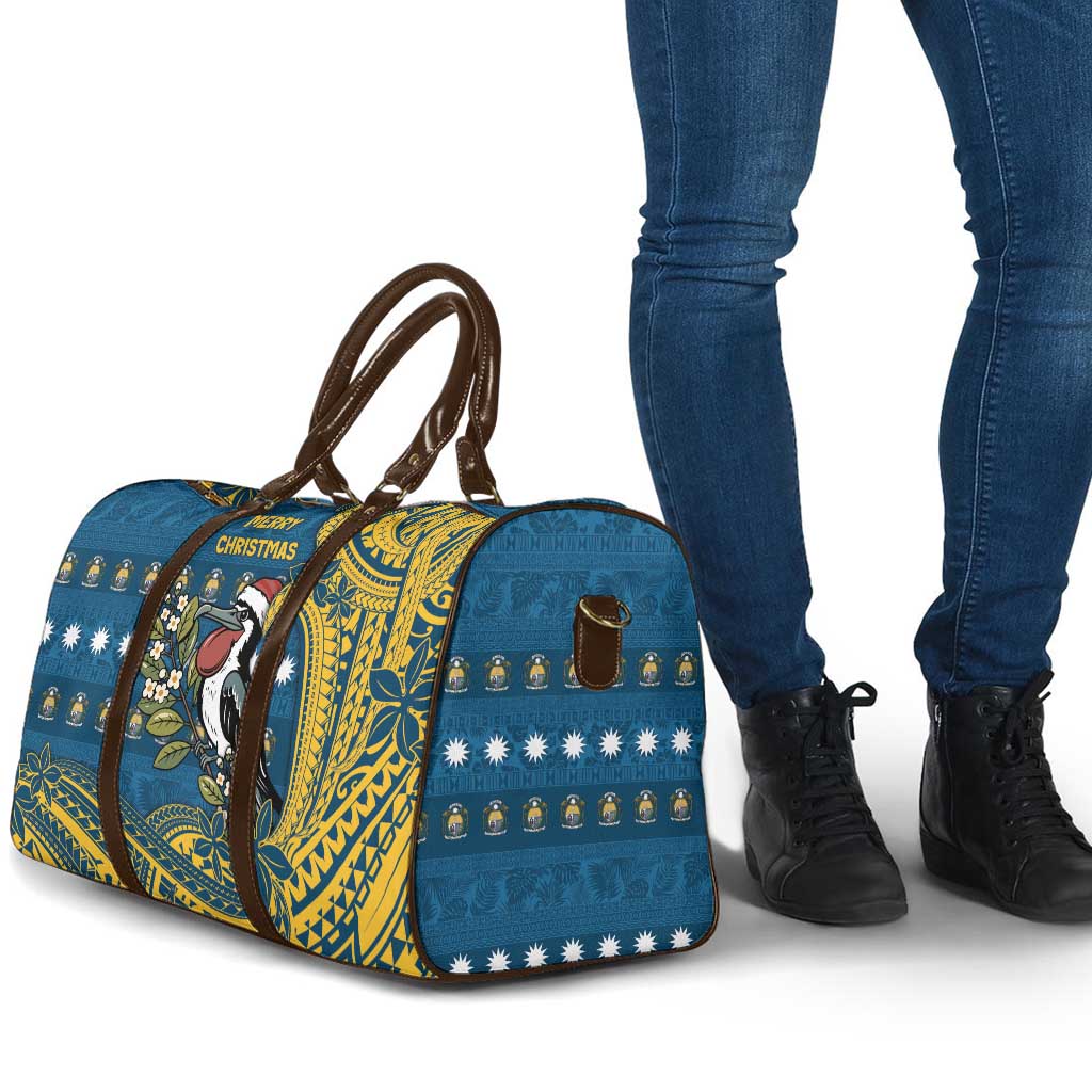 Nauru Christmas Travel Bag Frigatebird Bird Santa Tribal Waves DT05 - Polynesian Pride