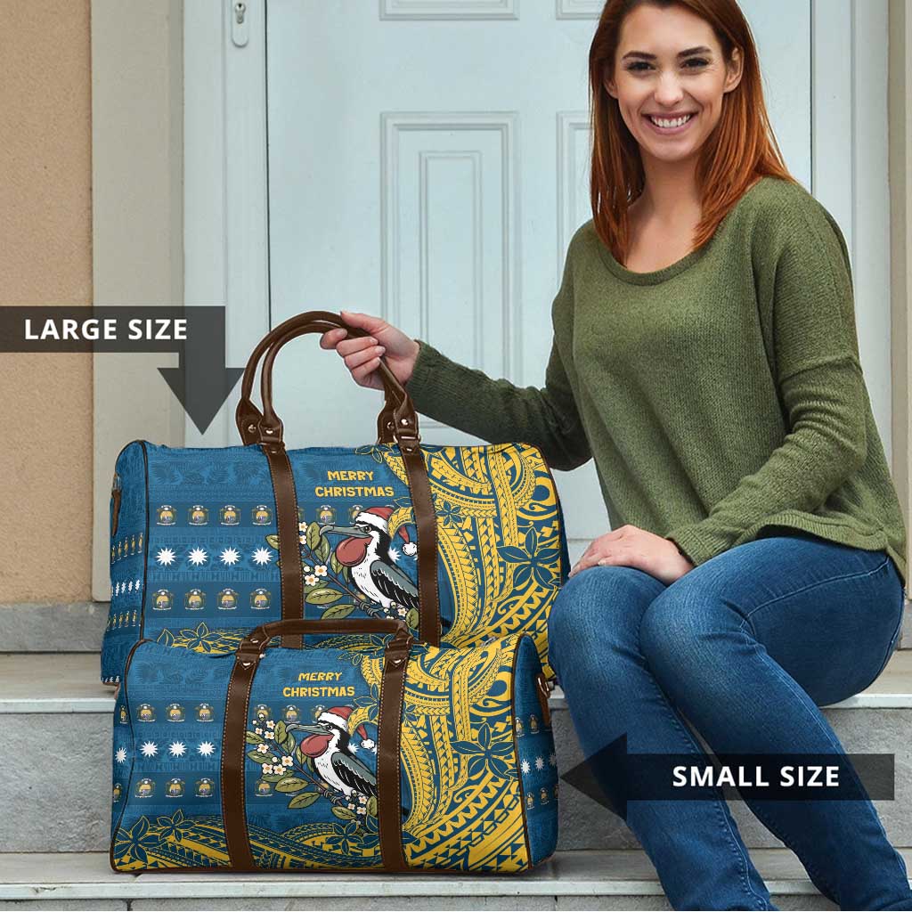Nauru Christmas Travel Bag Frigatebird Bird Santa Tribal Waves DT05 - Polynesian Pride