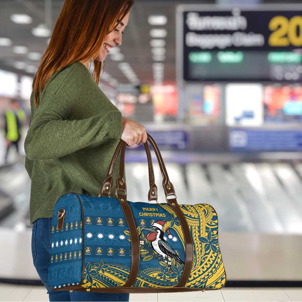 Nauru Christmas Travel Bag Frigatebird Bird Santa Tribal Waves DT05 - Polynesian Pride