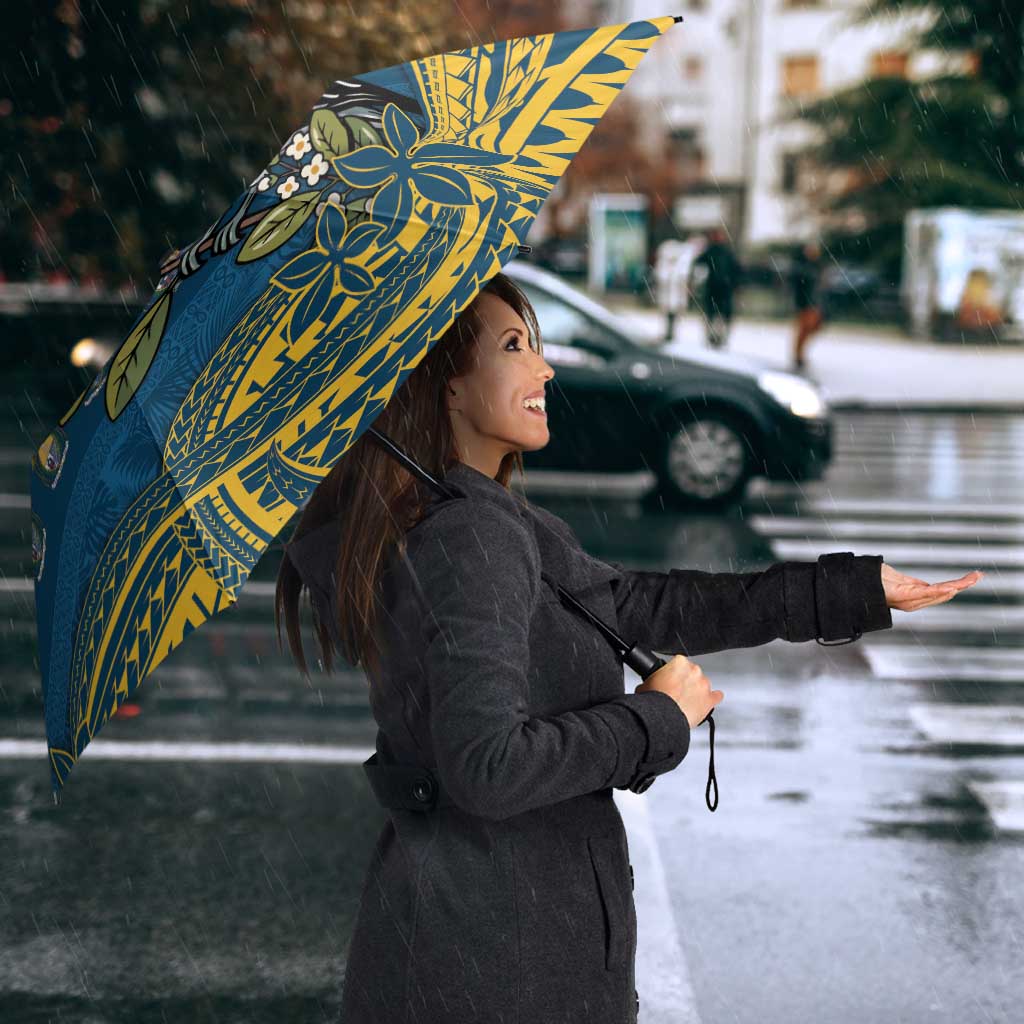 Nauru Christmas Umbrella Frigatebird Bird Santa Tribal Waves DT05 - Polynesian Pride