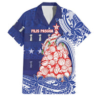 Northern Mariana Islands Christmas Family Matching Off Shoulder Short Dress and Hawaiian Shirt Seashell Xmas Tree Tribal Waves DT05 Dad's Shirt - Short Sleeve Navy - Polynesian Pride