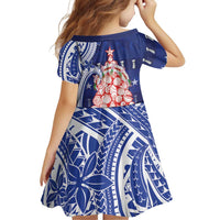 Northern Mariana Islands Christmas Family Matching Short Sleeve Bodycon Dress and Hawaiian Shirt Seashell Xmas Tree Tribal Waves DT05 - Polynesian Pride