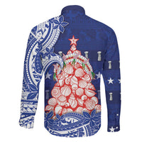 Northern Mariana Islands Christmas Family Matching Summer Maxi Dress and Hawaiian Shirt Seashell Xmas Tree Tribal Waves DT05 - Polynesian Pride