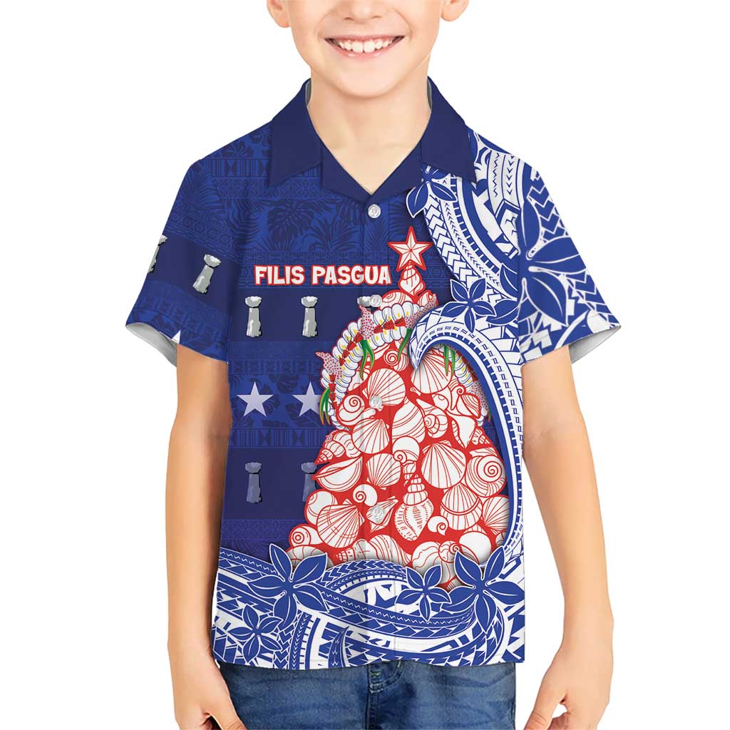Northern Mariana Islands Christmas Hawaiian Shirt Seashell Xmas Tree Tribal Waves - Polynesian Pride
