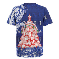 Northern Mariana Islands Christmas Rugby Jersey Seashell Xmas Tree Tribal Waves DT05 - Polynesian Pride