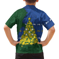 Solomon Islands Christmas Family Matching Mermaid Dress and Hawaiian Shirt Seashell Xmas Tree Tribal Waves DT05 - Polynesian Pride