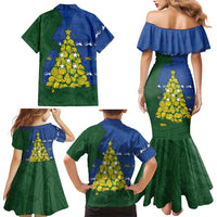 Solomon Islands Christmas Family Matching Mermaid Dress and Hawaiian Shirt Seashell Xmas Tree Tribal Waves DT05 - Polynesian Pride