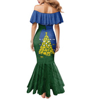 Solomon Islands Christmas Family Matching Mermaid Dress and Hawaiian Shirt Seashell Xmas Tree Tribal Waves DT05 - Polynesian Pride