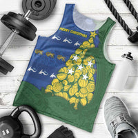 Solomon Islands Christmas Men Tank Top Seashell Xmas Tree Tribal Waves - Polynesian Pride