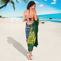 Solomon Islands Christmas Sarong Seashell Xmas Tree Tribal Waves - Polynesian Pride