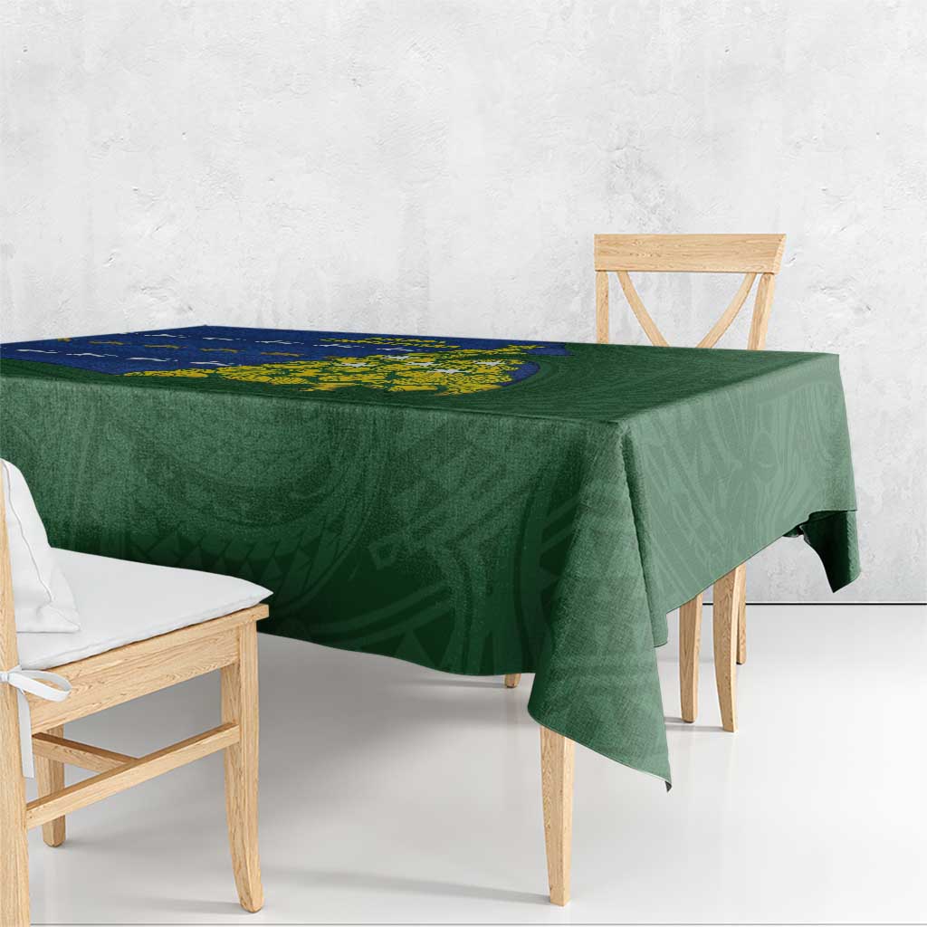 Solomon Islands Christmas Tablecloth Seashell Xmas Tree Tribal Waves - Polynesian Pride