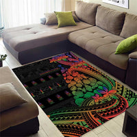 New Caledonia Christmas Area Rug Seashell Xmas Tree Tribal Waves - Polynesian Pride
