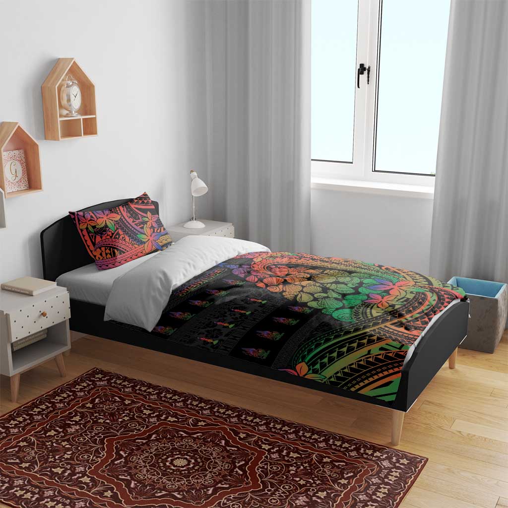 New Caledonia Christmas Bedding Set Seashell Xmas Tree Tribal Waves - Polynesian Pride