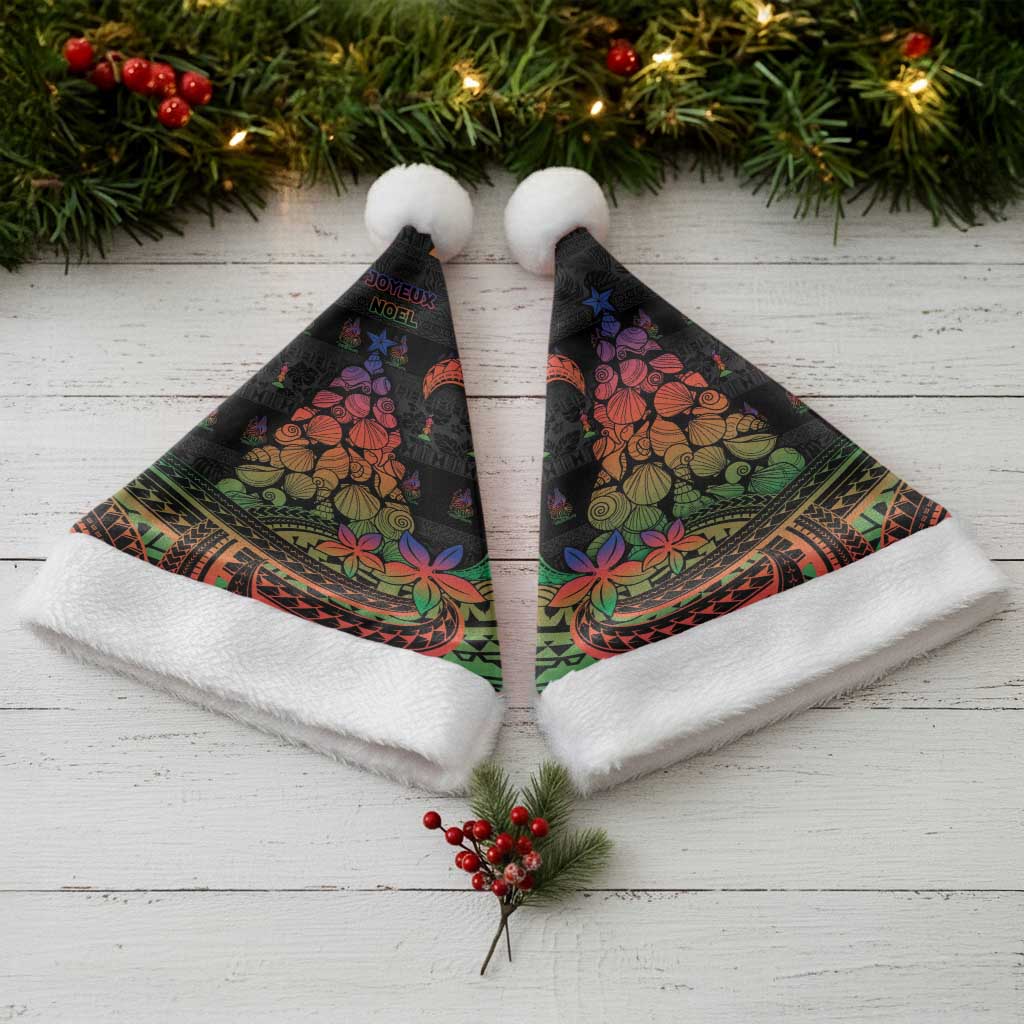 New Caledonia Christmas Santa Hat Seashell Xmas Tree Tribal Waves - Polynesian Pride