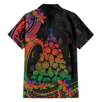 New Caledonia Christmas Family Matching Summer Maxi Dress and Hawaiian Shirt Seashell Xmas Tree Tribal Waves DT05 - Polynesian Pride