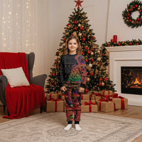 New Caledonia Christmas Pajama Set Seashell Xmas Tree Tribal Waves - Polynesian Pride