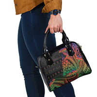 New Caledonia Christmas Shoulder Handbag Seashell Xmas Tree Tribal Waves - Polynesian Pride