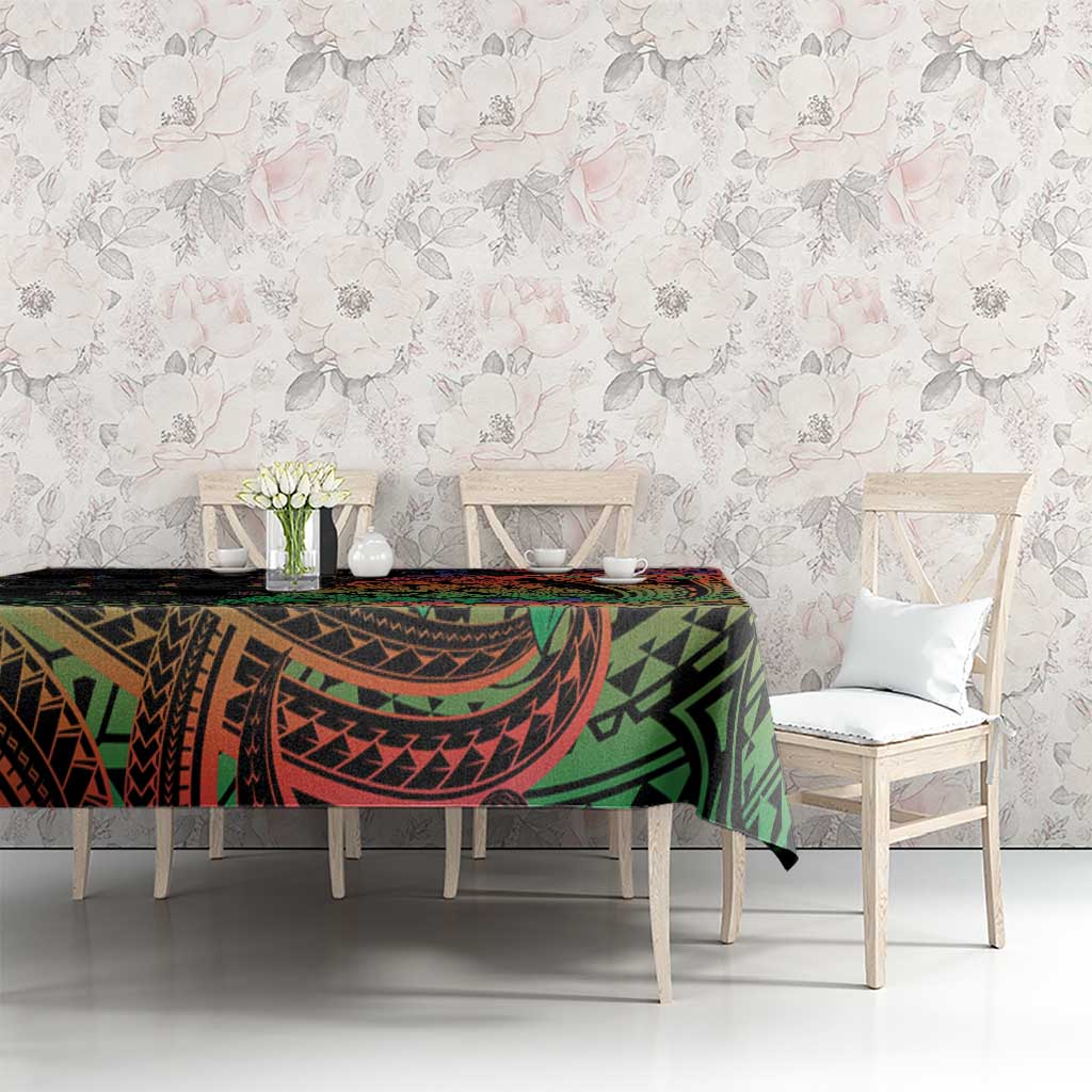 New Caledonia Christmas Tablecloth Seashell Xmas Tree Tribal Waves - Polynesian Pride