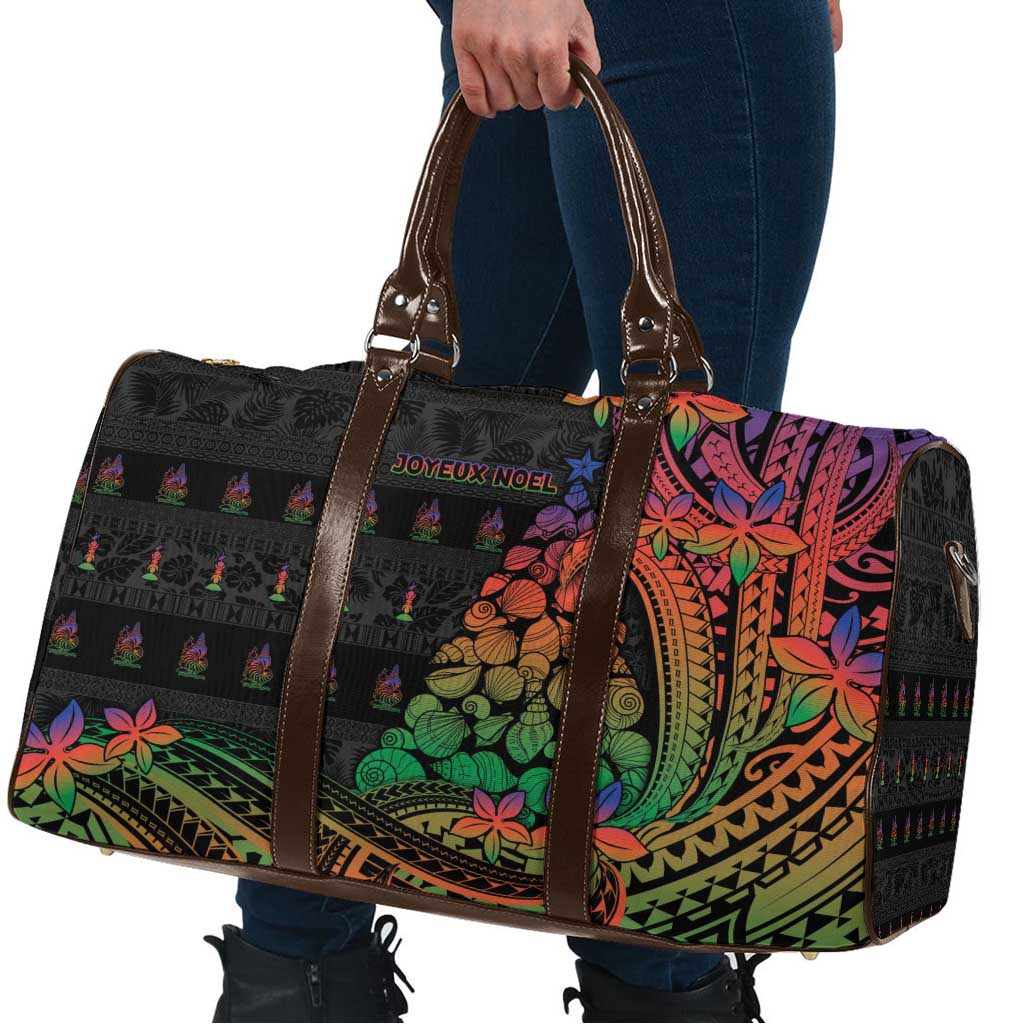 New Caledonia Christmas Travel Bag Seashell Xmas Tree Tribal Waves - Polynesian Pride
