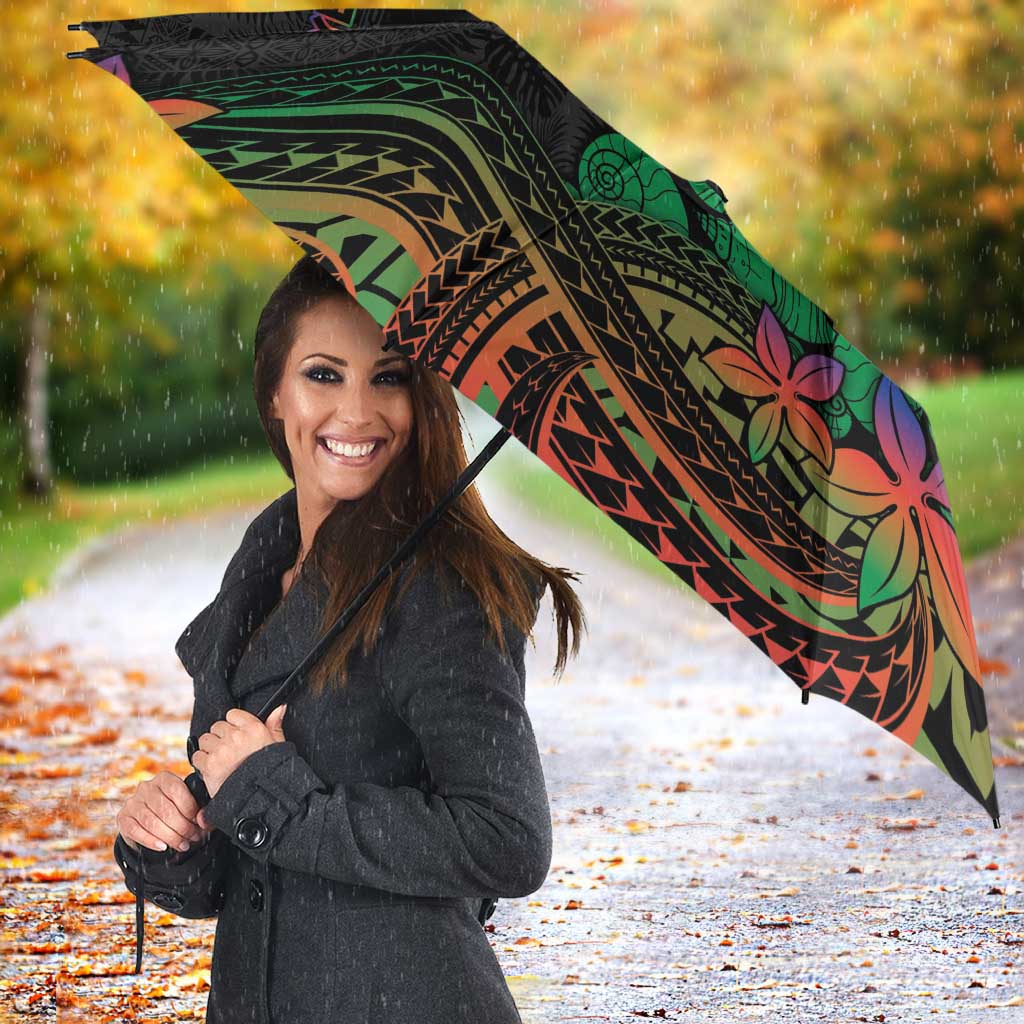 New Caledonia Christmas Umbrella Seashell Xmas Tree Tribal Waves - Polynesian Pride