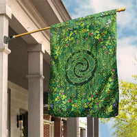 Polynesia Mother Nature Garden Flag Glowing Heart Spiral Tropical Vine Floral DT05 House Flag Green - Polynesian Pride