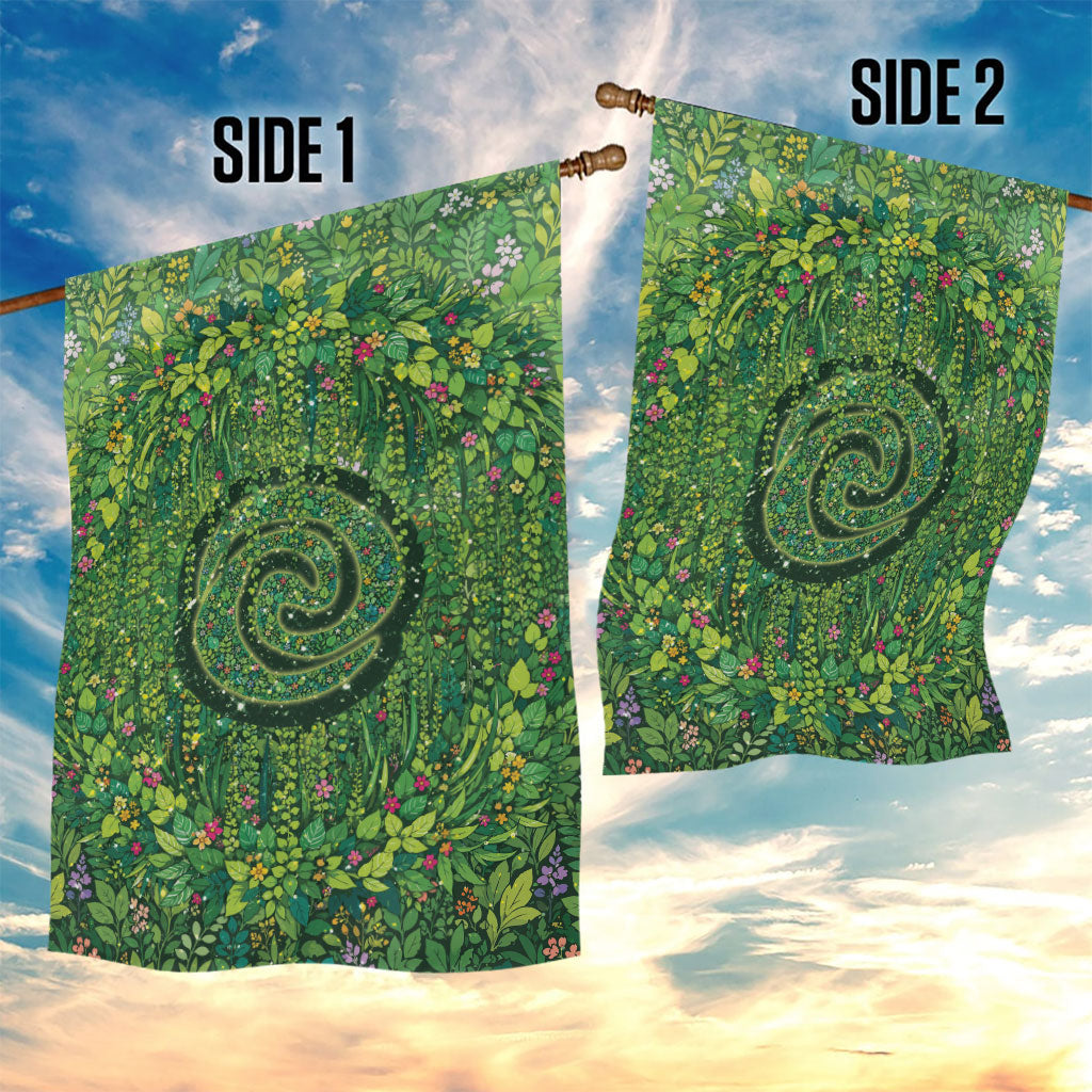 Polynesia Mother Nature Garden Flag Glowing Heart Spiral Tropical Vine Floral DT05 - Polynesian Pride