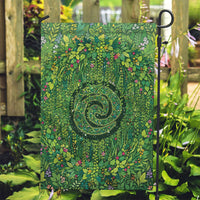 Polynesia Mother Nature Garden Flag Glowing Heart Spiral Tropical Vine Floral DT05 Garden Flag Green - Polynesian Pride