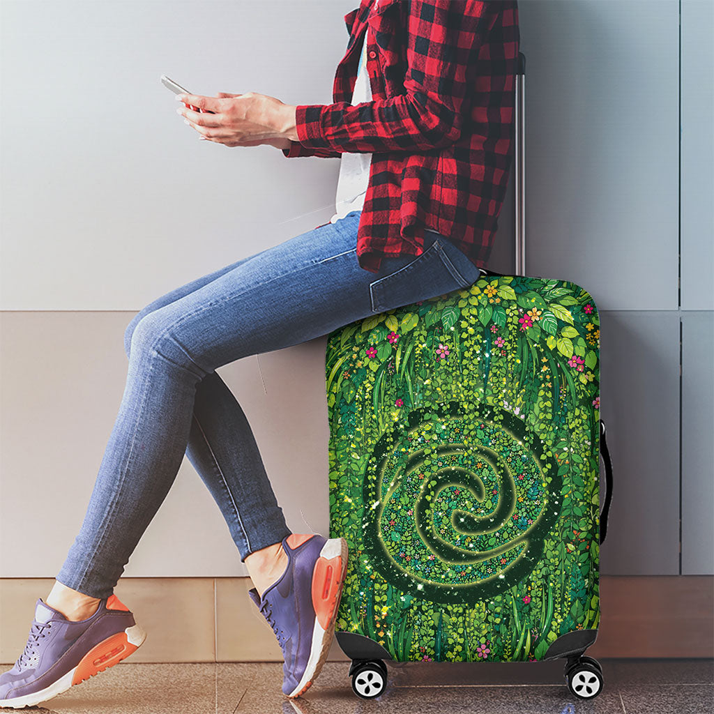 Polynesia Mother Nature Luggage Cover Glowing Heart Spiral Tropical Vine Floral DT05 - Polynesian Pride
