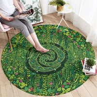 Polynesia Mother Nature Round Carpet Glowing Heart Spiral Tropical Vine Floral DT05 - Polynesian Pride
