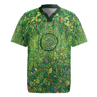 Polynesia Mother Nature Rugby Jersey Glowing Heart Spiral Tropical Vine Floral DT05 Green - Polynesian Pride