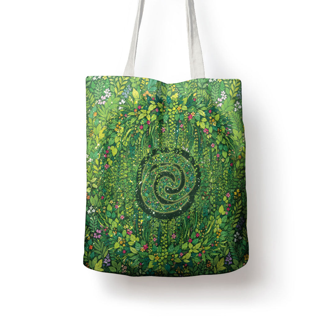 Polynesia Mother Nature Tote Bag Glowing Heart Spiral Tropical Vine Floral DT05 - Polynesian Pride