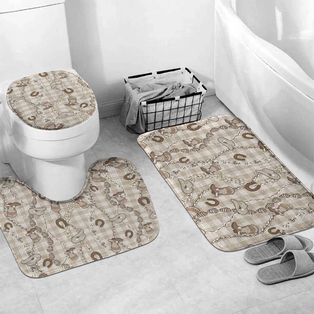 Hawaii Palaka Cowboy Bathroom Set Shell Maile Lei With Western Patterns - Polynesian Pride
