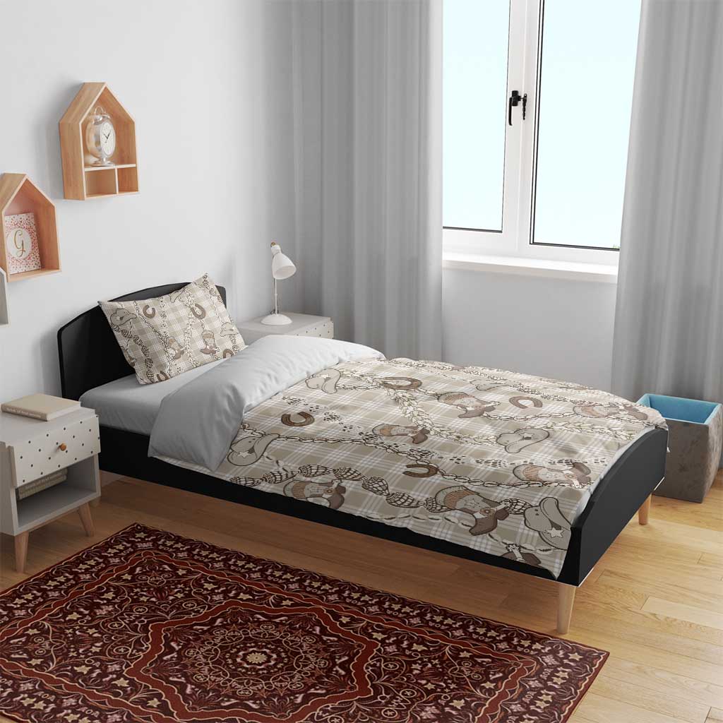 Hawaii Palaka Cowboy Bedding Set Shell Maile Lei With Western Patterns - Polynesian Pride