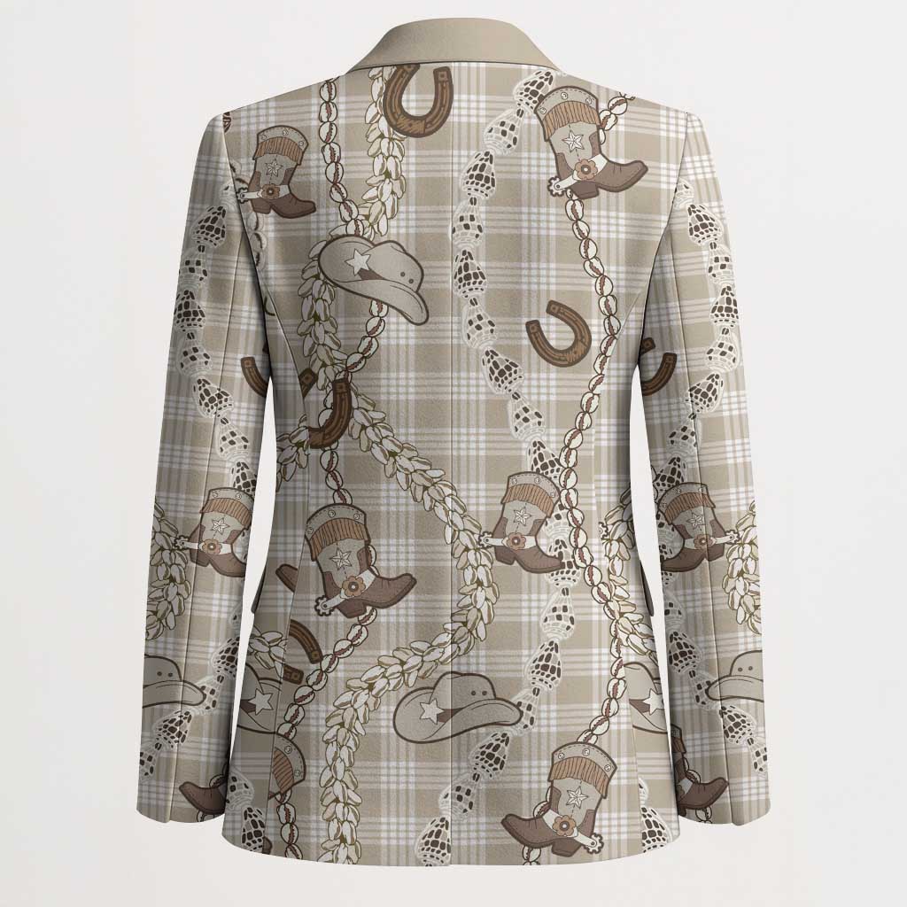 Hawaii Palaka Cowboy Blazer Shell Maile Lei With Western Patterns - Polynesian Pride