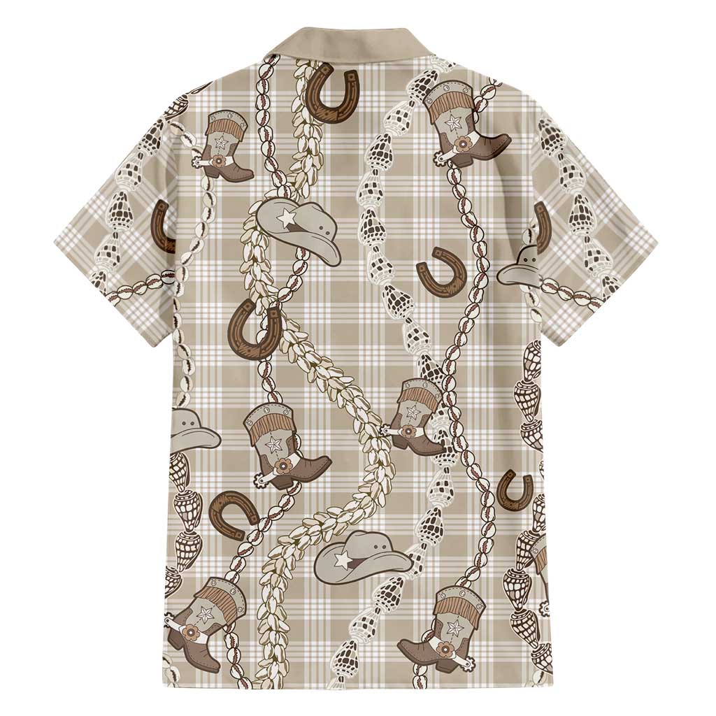 Hawaii Palaka Cowboy Hawaiian Shirt Shell Maile Lei With Western Patterns - Polynesian Pride