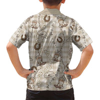 Hawaii Palaka Cowboy Hawaiian Shirt Shell Maile Lei With Western Patterns - Polynesian Pride