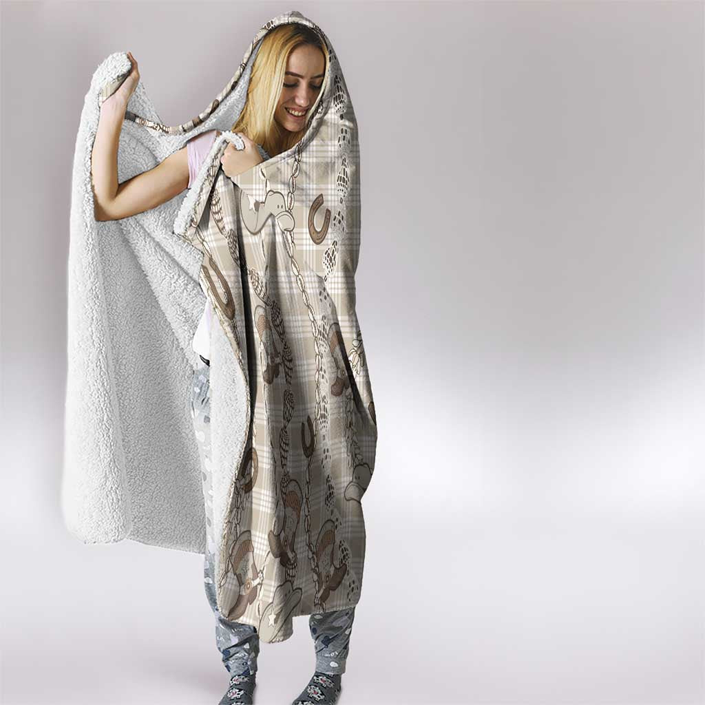 Hawaii Palaka Cowboy Hooded Blanket Shell Maile Lei With Western Patterns - Polynesian Pride