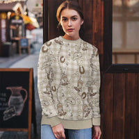 Hawaii Palaka Cowboy Ugly Christmas Sweater Shell Maile Lei With Western Patterns - Polynesian Pride