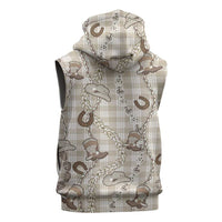 Hawaii Palaka Cowboy Sleeveless Zip Hoodie Shell Maile Lei With Western Patterns - Polynesian Pride