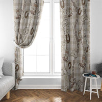 Hawaii Palaka Cowboy Window Curtain Shell Maile Lei With Western Patterns - Polynesian Pride