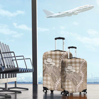 Beige Hawaii Palaka Cowboy Turtle Luggage Cover Hawaiian Paniolo Puakenikeni Maile Lei - Polynesian Pride