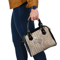 Beige Hawaii Palaka Cowboy Turtle Shoulder Handbag Hawaiian Paniolo Puakenikeni Maile Lei - Polynesian Pride
