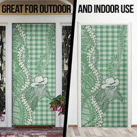 Green Hawaii Palaka Cowboy Turtle Door Cover Hawaiian Paniolo Puakenikeni Maile Lei - Polynesian Pride