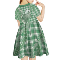 Green Hawaii Palaka Cowboy Turtle Kid Short Sleeve Dress Hawaiian Paniolo Puakenikeni Maile Lei DT05 - Polynesian Pride