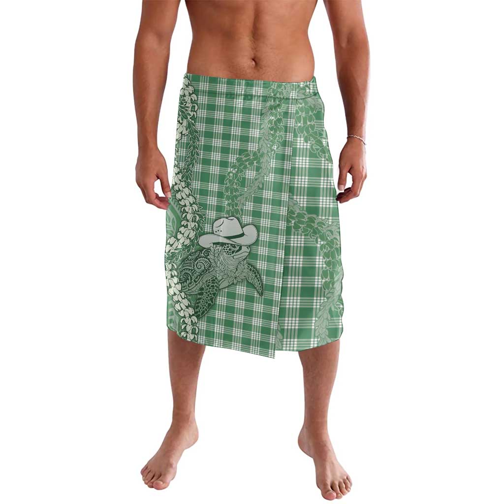 Green Hawaii Palaka Cowboy Turtle Lavalava Hawaiian Paniolo Puakenikeni Maile Lei - Polynesian Pride