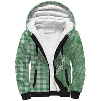 Green Hawaii Palaka Cowboy Turtle Sherpa Hoodie Hawaiian Paniolo Puakenikeni Maile Lei DT05 Unisex Green - Polynesian Pride